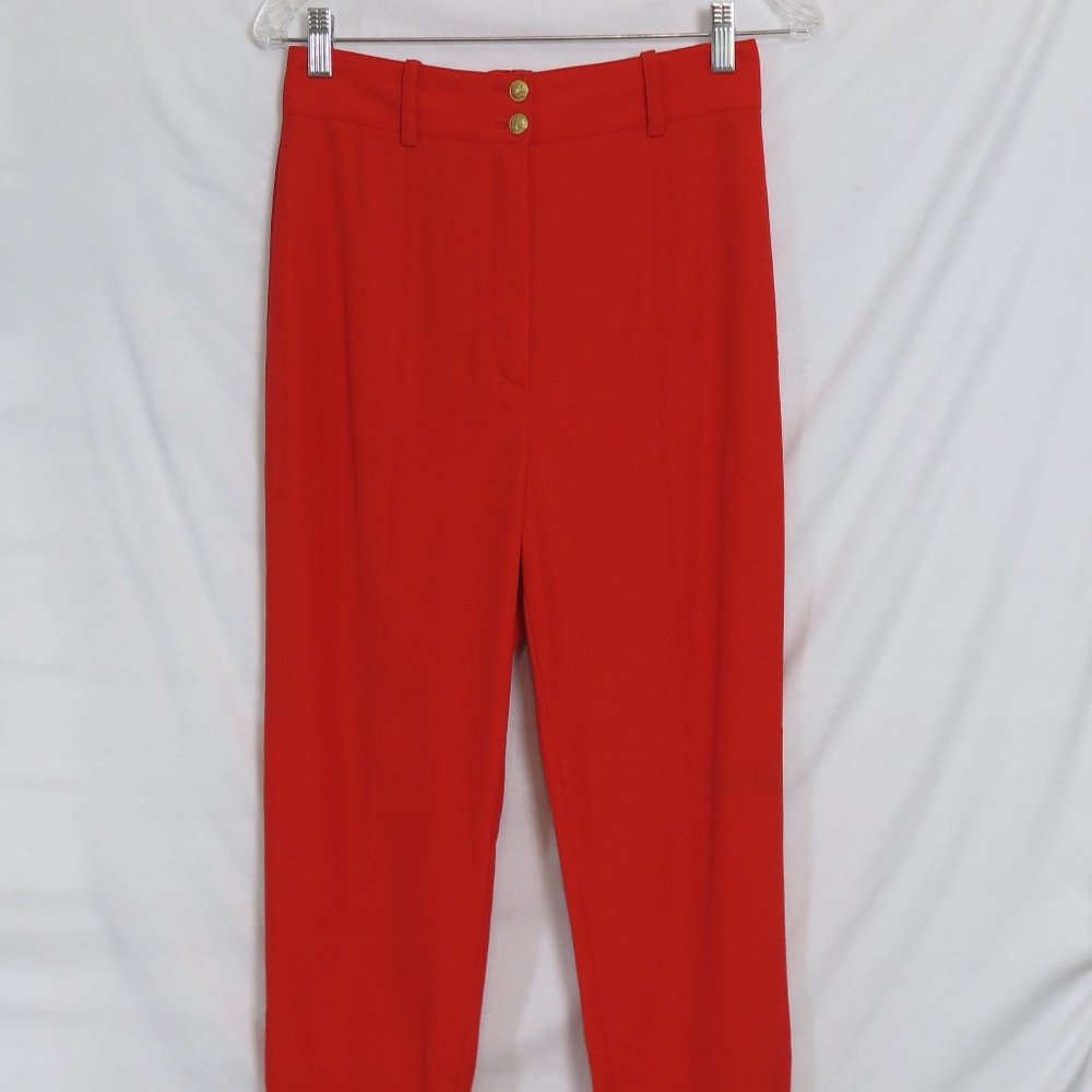Vintage MONDI Bright Orange Stirrup Pants Size 38 Made in Germany